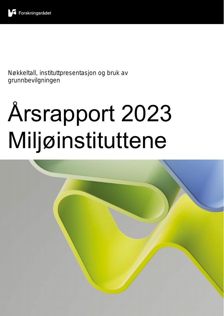 Forsiden av dokumentet Årsrapport Miljøinstituttene 2023