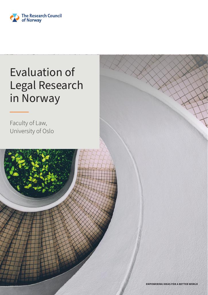Forsiden av dokumentet Evaluation of legal research in Norway : faculty of law, University of Oslo