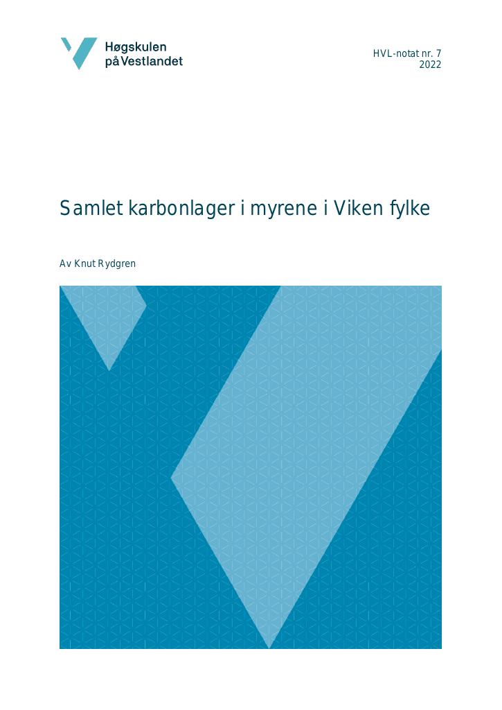 Forsiden av dokumentet Samlet karbonlager i myrene i Viken fylke