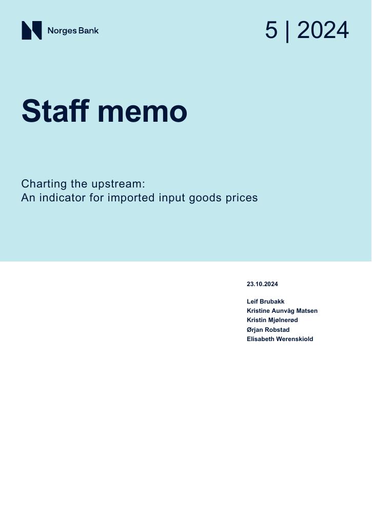 Forsiden av dokumentet Charting the upstream: An indicator for imported input goods prices
