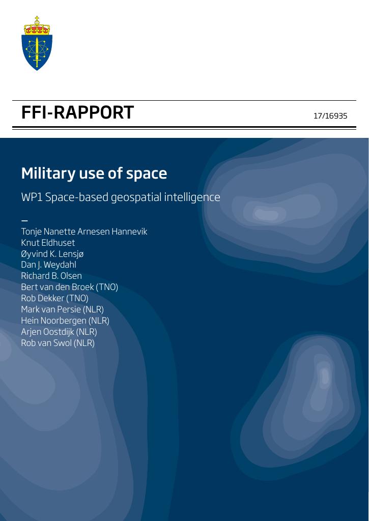 Forsiden av dokumentet Military use of space - WP1 space-based geospatial intelligence