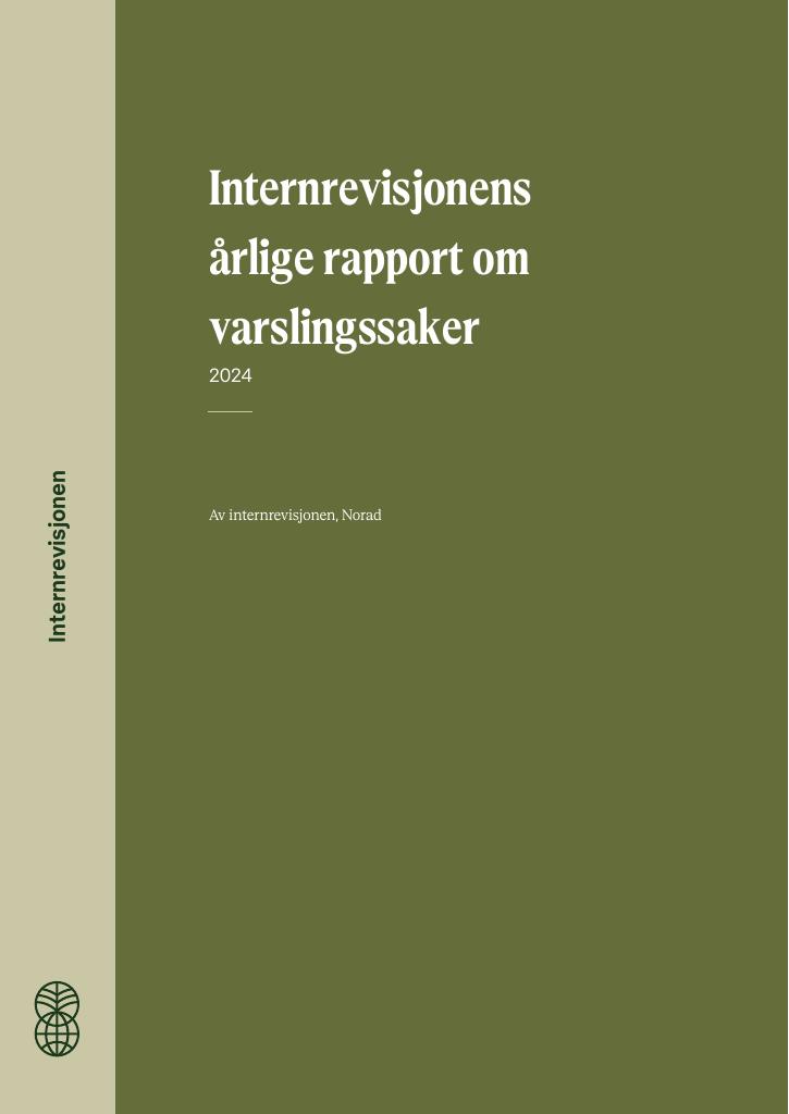 Forsiden av dokumentet Internrevisjonens årlige rapport om varslingssaker 2024