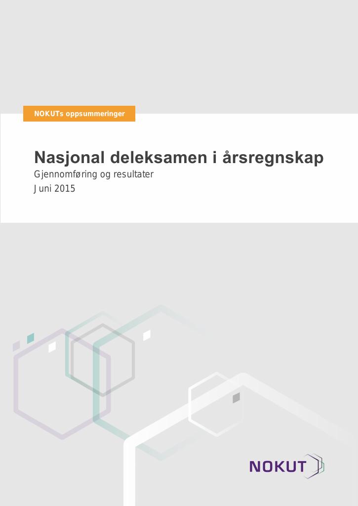 Forsiden av dokumentet Nasjonal deleksamen i årsregnskap