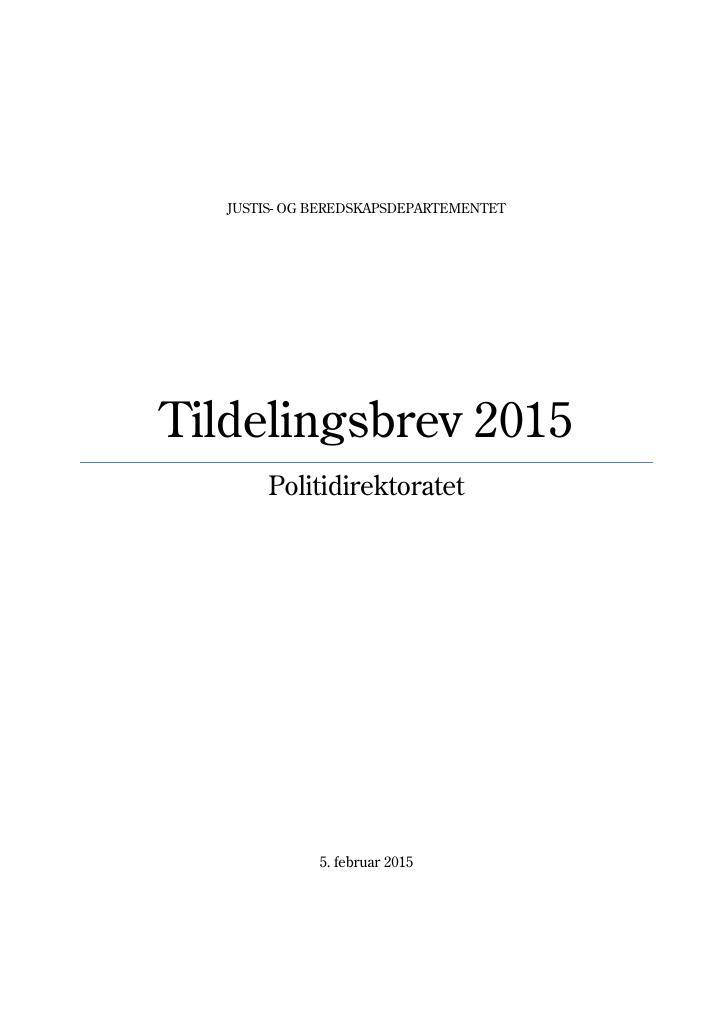 Forsiden av dokumentet Tildelingsbrev (PDF)