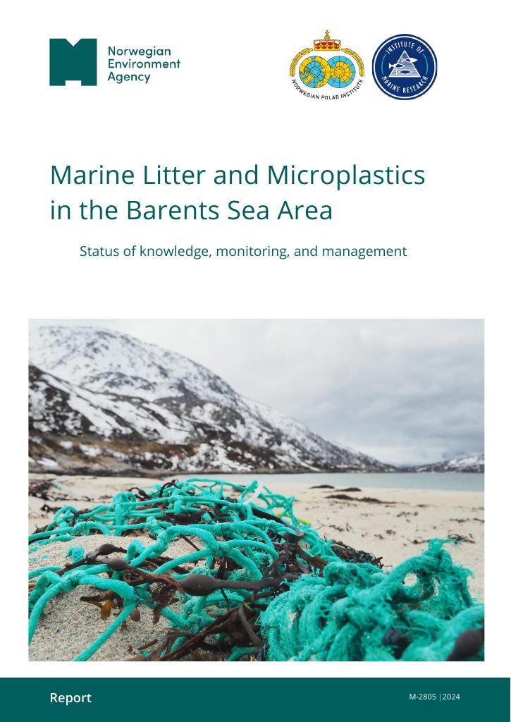 Forsiden av dokumentet Marine Litter and Microplastics in the Barents Sea Area : Status of knowledge, monitoring and management. M-2805