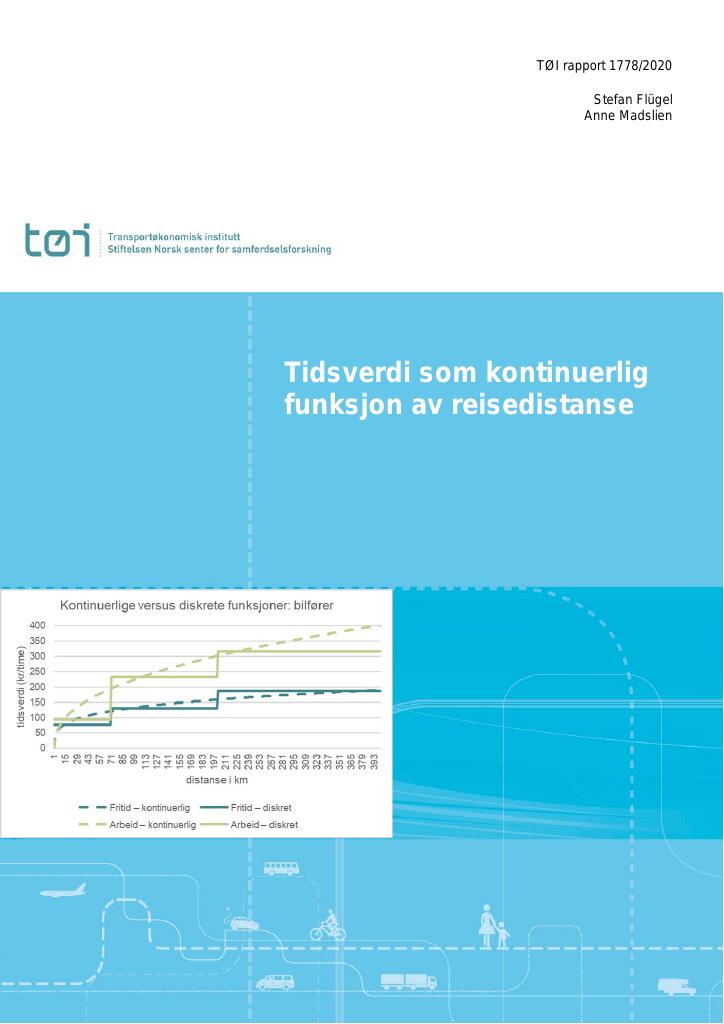 Forsiden av dokumentet Tidsverdi som kontinuerlig funksjon av reisedistanse