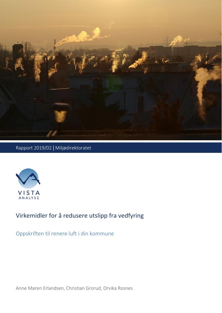 Forsiden av dokumentet Virkemidler for å redusere utslipp fra vedfyring