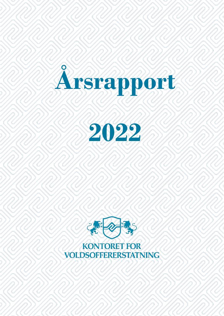 Forsiden av dokumentet Årsrapport Kontoret for voldsoffererstatning 2022