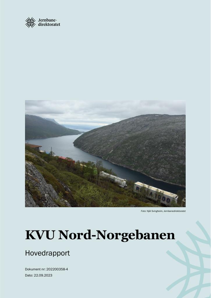 Forsiden av dokumentet KVU Nord-Norgebanen