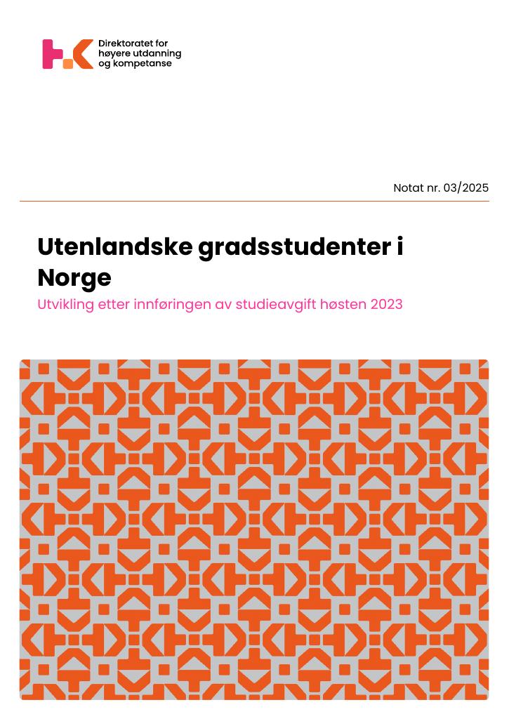 Forsiden av dokumentet Utenlandske gradsstudenter i Norge