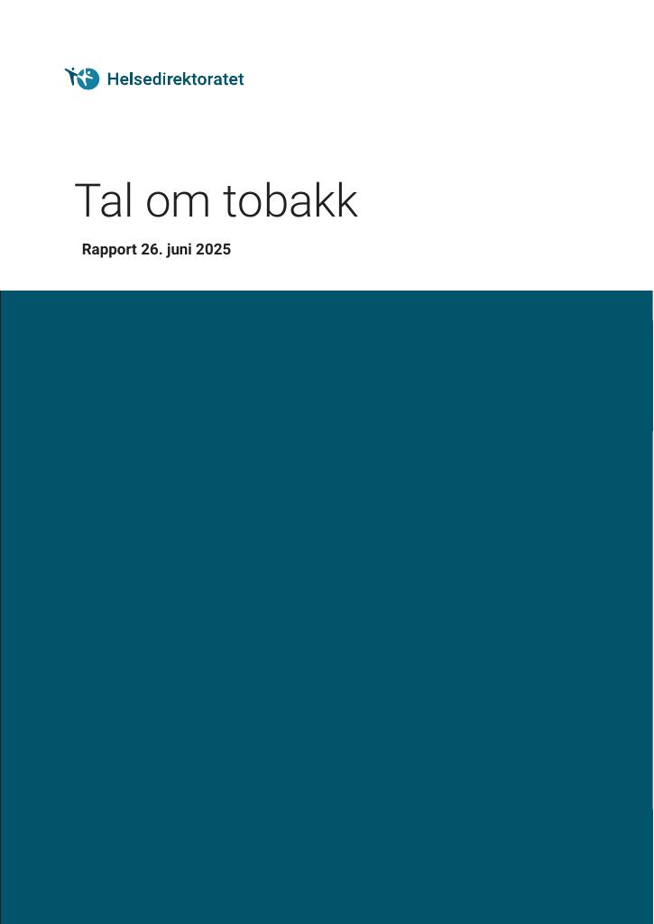 Forsiden av dokumentet Tal om tobakk