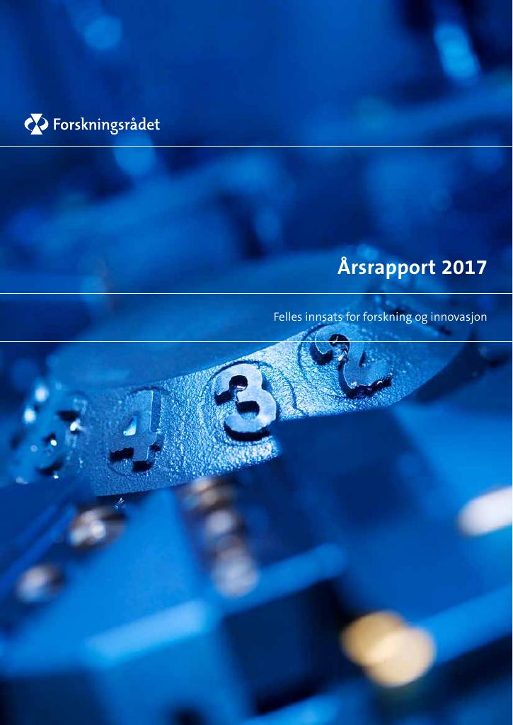 Forsiden av dokumentet Årsrapport Norges forskningsråd 2017