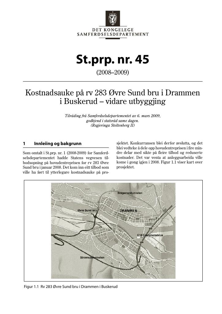 Forsiden av dokumentet St.prp. nr. 45 (2008-2009)