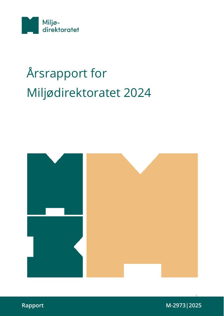 Forsiden av dokumentet Årsrapport Miljødirektoratet 2024