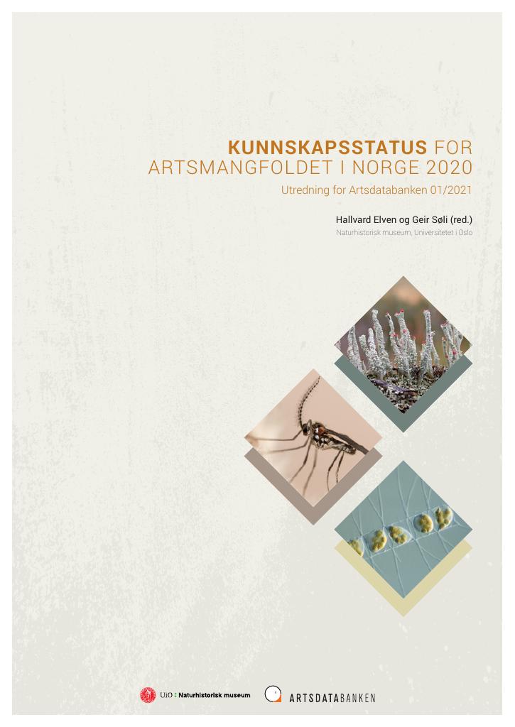 Forsiden av dokumentet Kunnskapsstatus for artsmangfoldet i Norge 2020