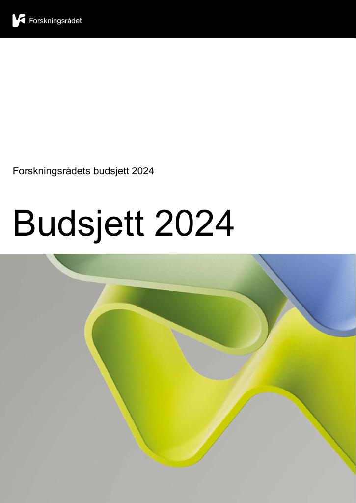 Forsiden av dokumentet Budsjett 2024 1 Forskningsrådets budsjett 2024