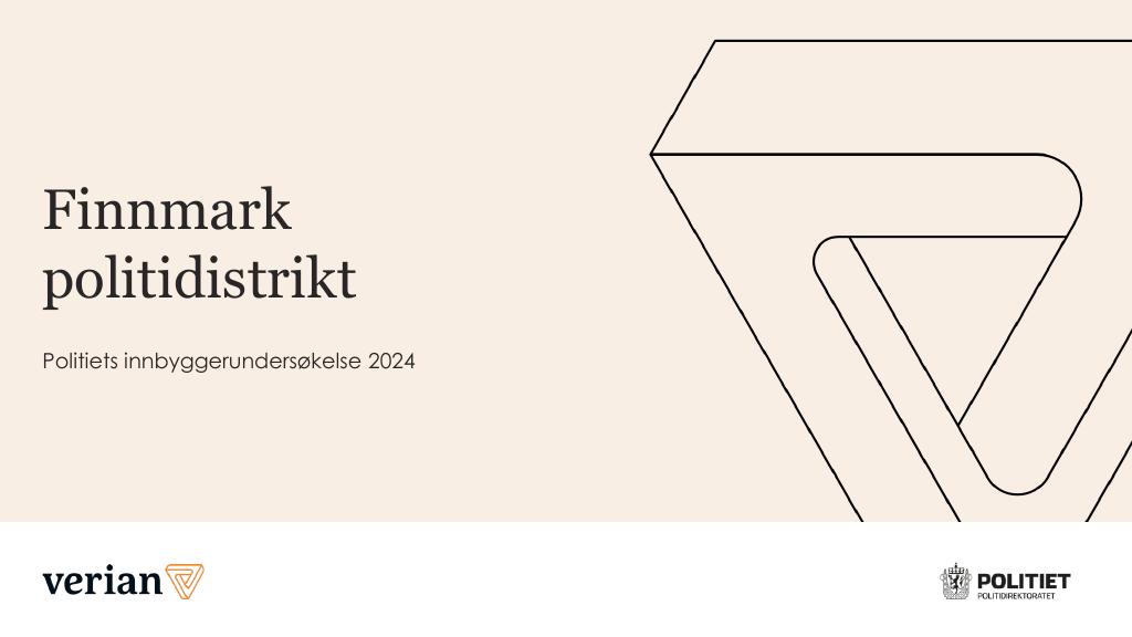 Forsiden av dokumentet Finnmark politidistrikt Politiets innbyggerundersøkelse 2024