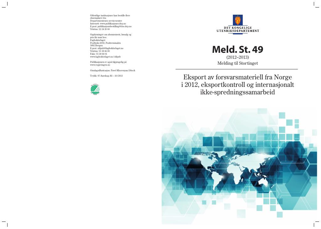 Forsiden av dokumentet Meld. St. 49 (2012–2013)