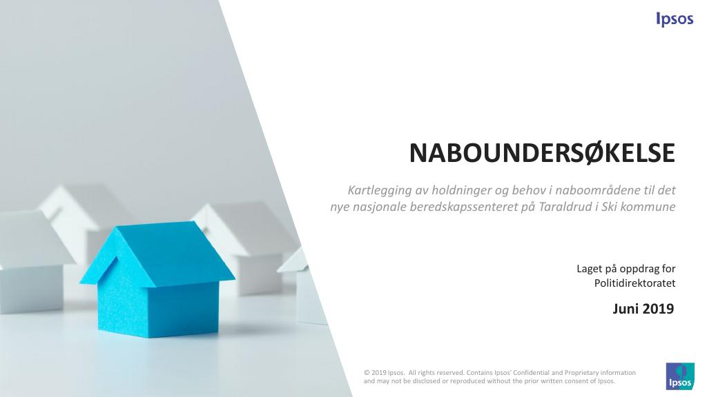 Forsiden av dokumentet Vedlegg 9 Naboundersøkelse beredskapssenteret juni 2019