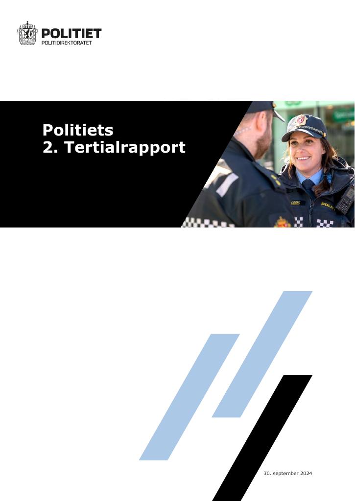 Forsiden av dokumentet Politiets 2. tertialrapport 2024