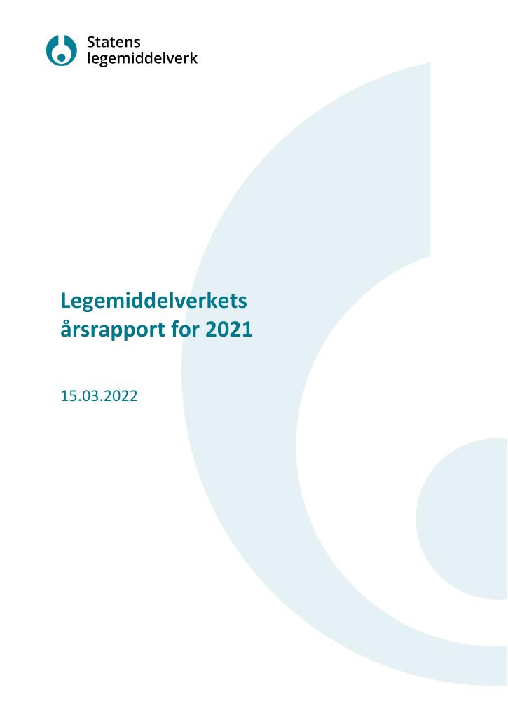 Forsiden av dokumentet Årsrapport Statens legemiddelverk 2021