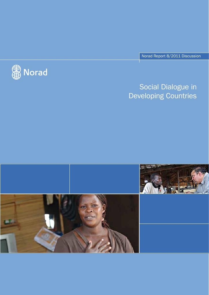 Forsiden av dokumentet Social Dialogue in Developing Countries