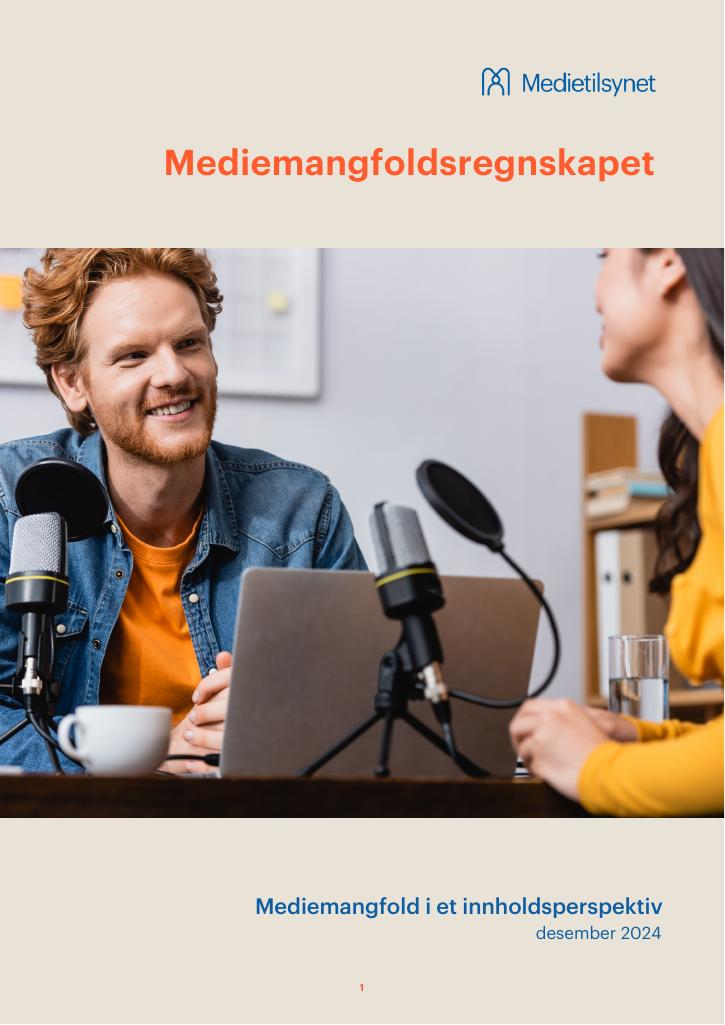 Forsiden av dokumentet Mediemangfoldsregnskapet 2024