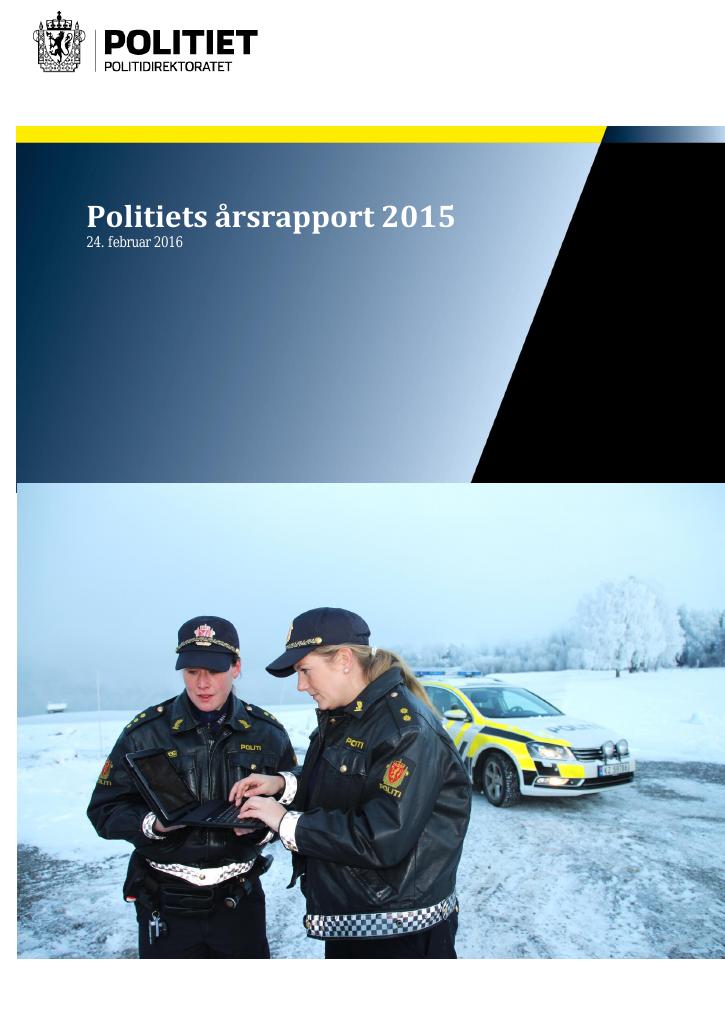 Forsiden av dokumentet Årsrapport Politiet 2015