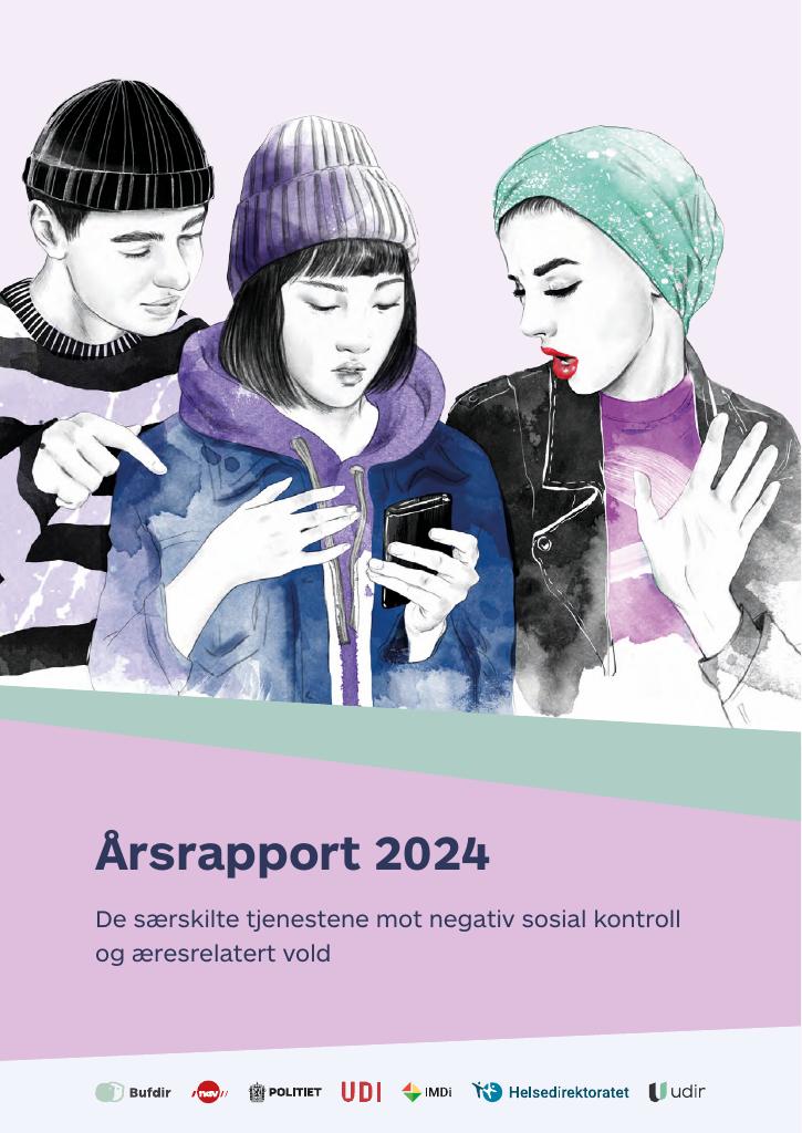 Forsiden av dokumentet Årsrapport 2024: De særskilte tjenestene mot negativ sosial kontroll og æresrelatert vold