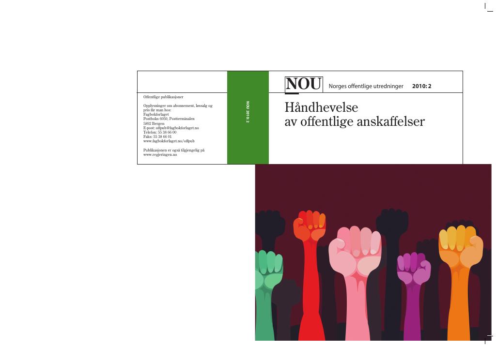 Forsiden av dokumentet NOU 2010: 2 - Håndhevelse av offentlige anskaffelser