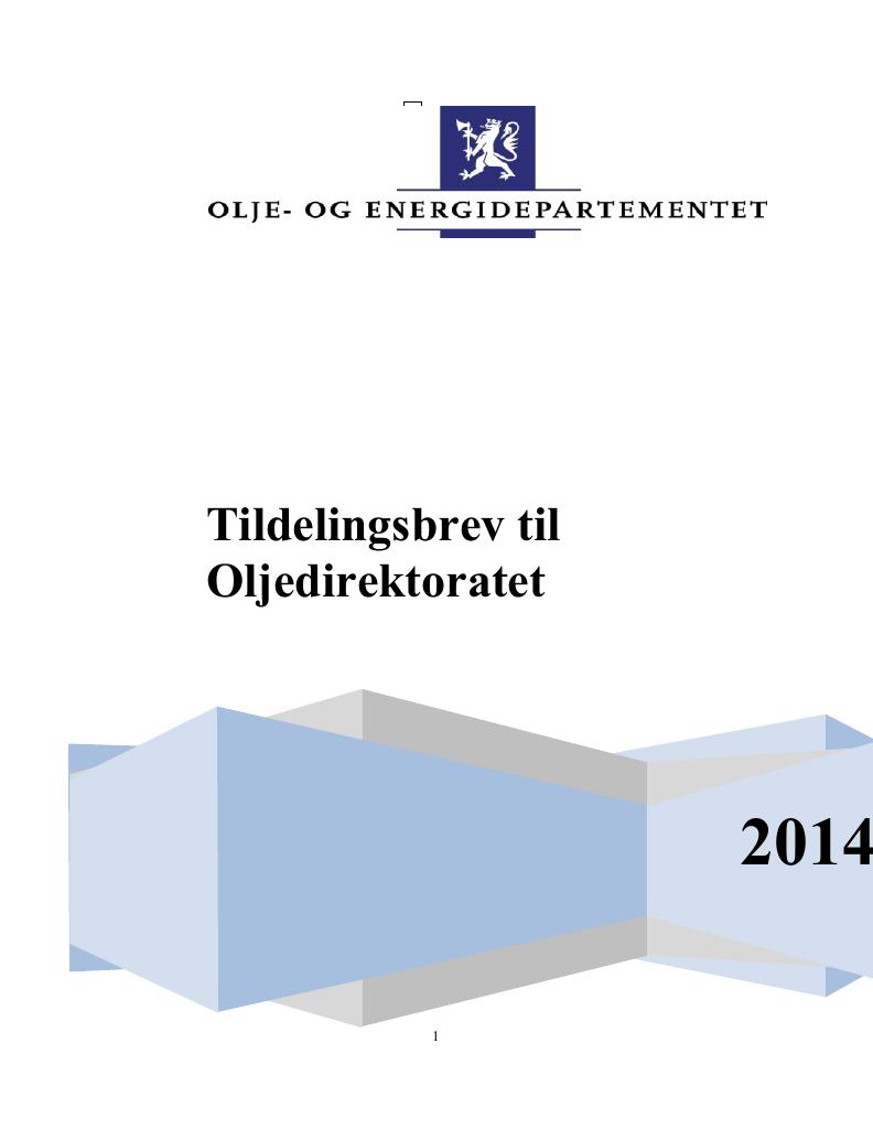 Forsiden av dokumentet Tildelingsbrev