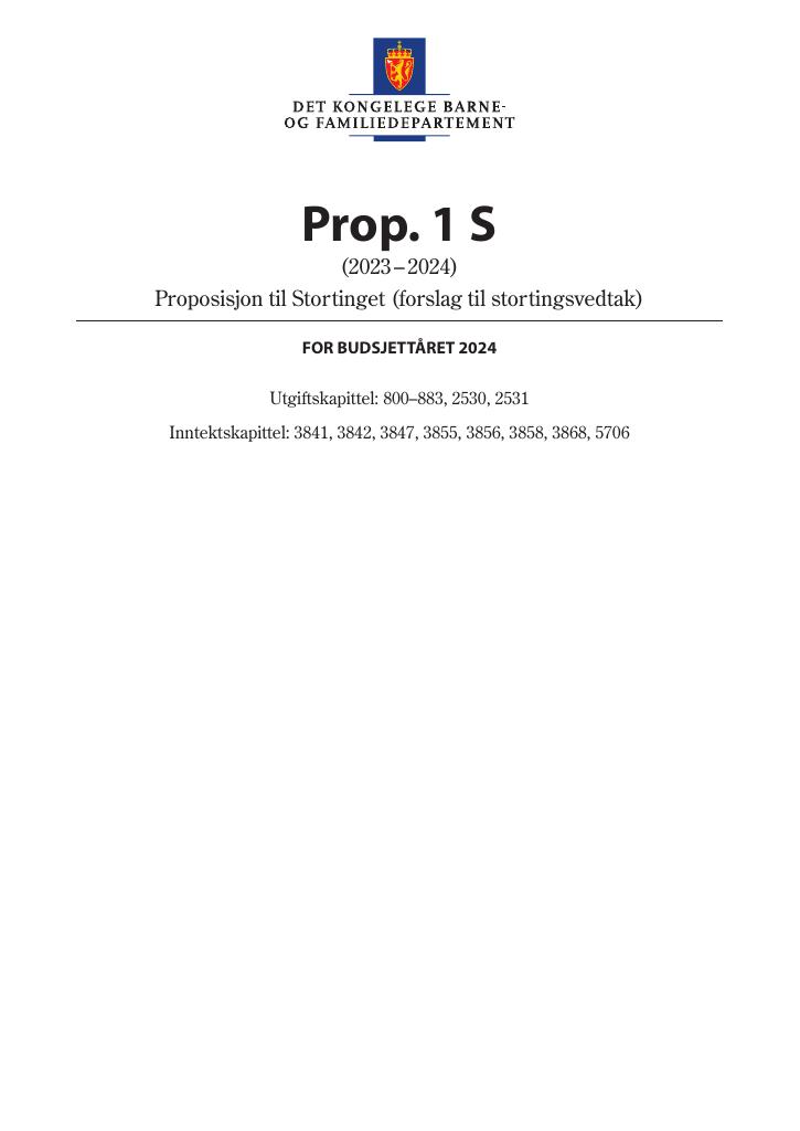 Forsiden av dokumentet Prop. 1 S (2023–2024)