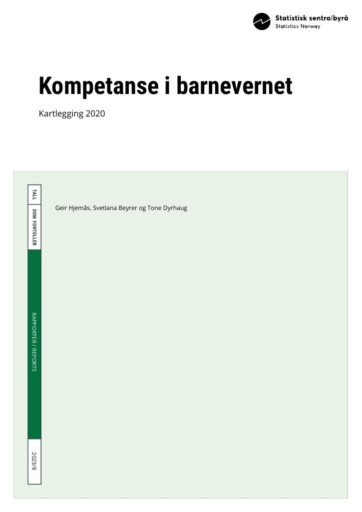 Forsiden av dokumentet Kompetanse i barnevernet. Kartlegging 2020