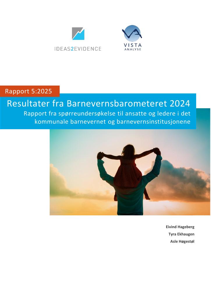 Forsiden av dokumentet Resultater fra Barnevernsbarometeret 2024