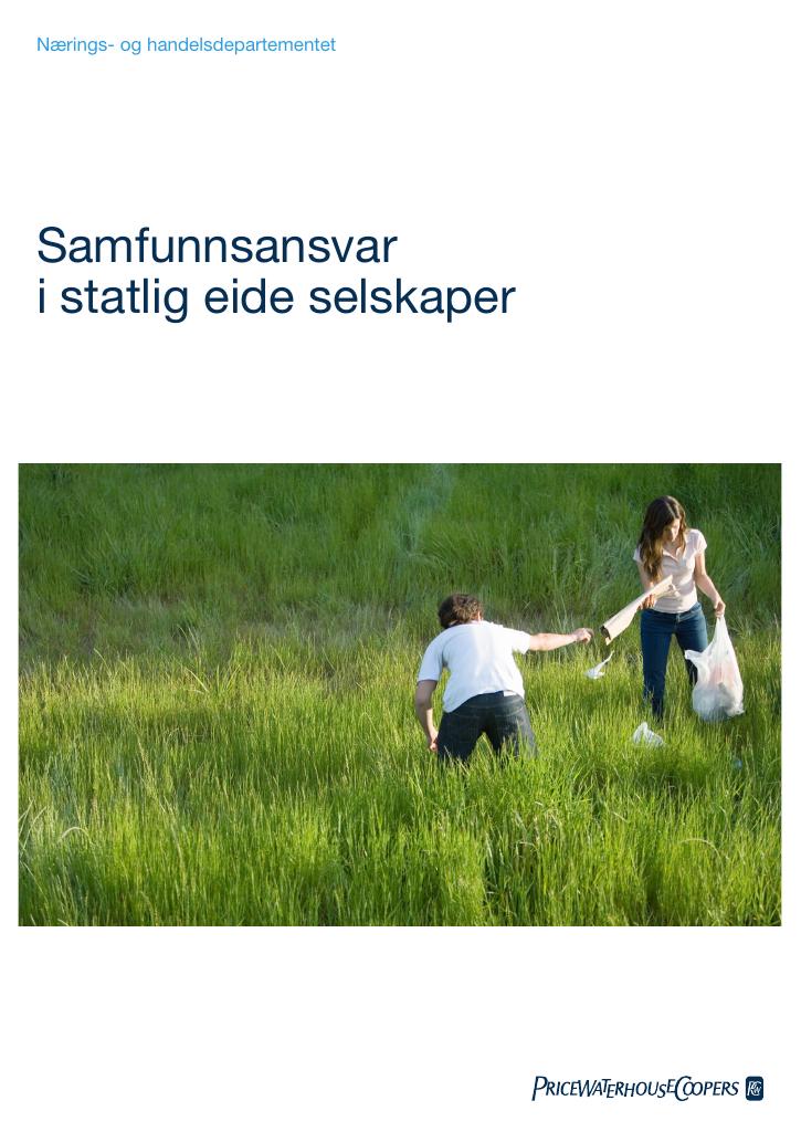 Forsiden av dokumentet Samfunnsansvar i statlig eide selskaper