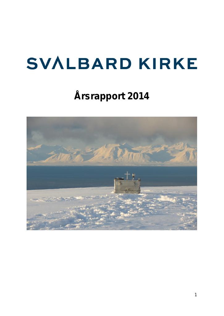 Forsiden av dokumentet Årsrapport Svalbard kirke 2014