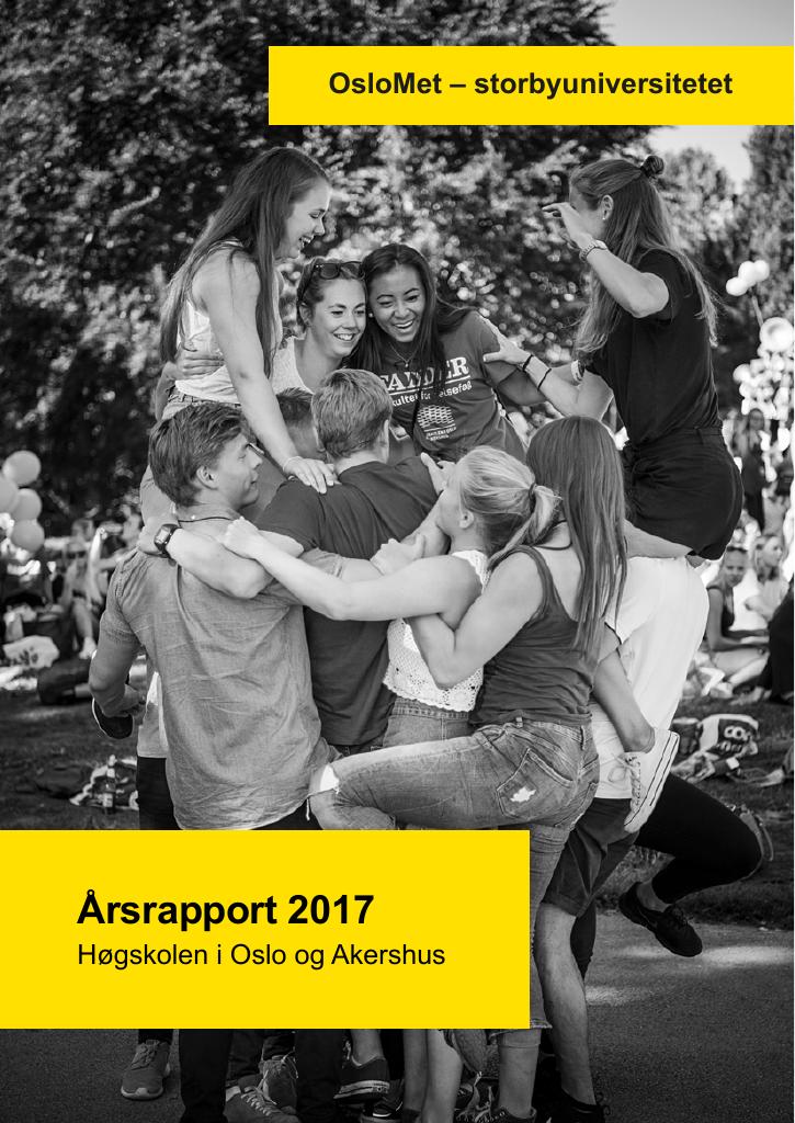 Forsiden av dokumentet Årsrapport Høgskolen i Oslo og Akershus 2017