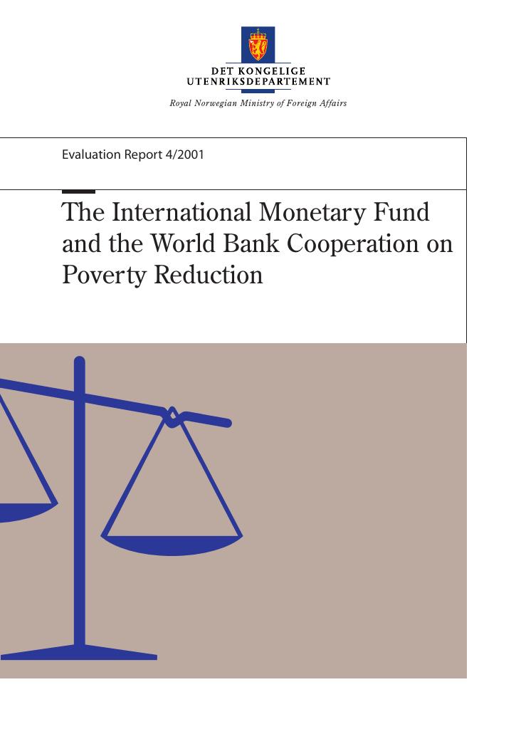 Forsiden av dokumentet The International Monetary Fund and the World Bank Cooperation on Poverty Reduction