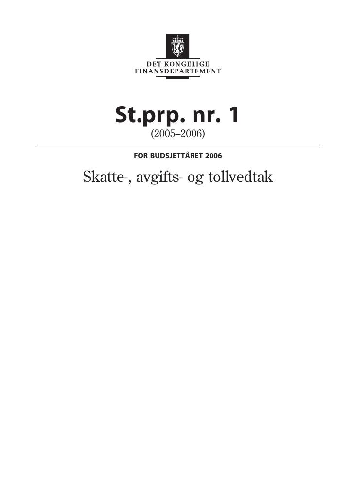 Forsiden av dokumentet St.prp. nr. 1 (2005-2006)
