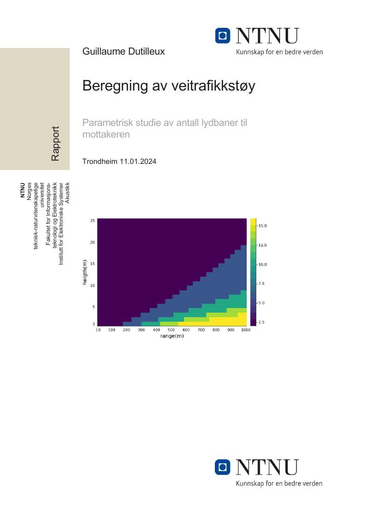 Forsiden av dokumentet Beregning av veitrafikkstøy