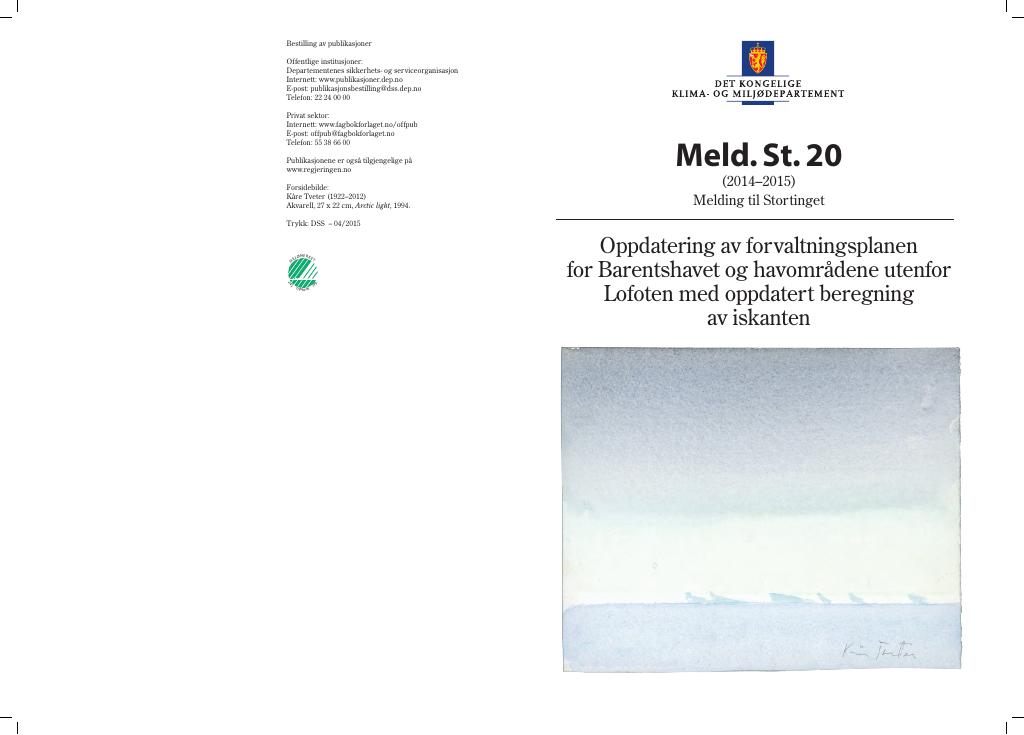 Forsiden av dokumentet Meld. St. 20 (2014–2015)