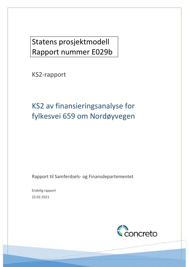 Forsiden av dokumentet Fv 659 Nordøyvegen