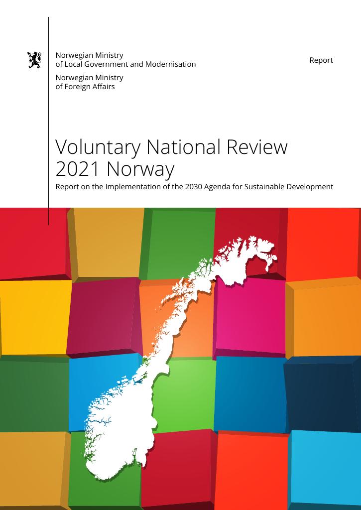 Forsiden av dokumentet Voluntary National Review 2021 Norway