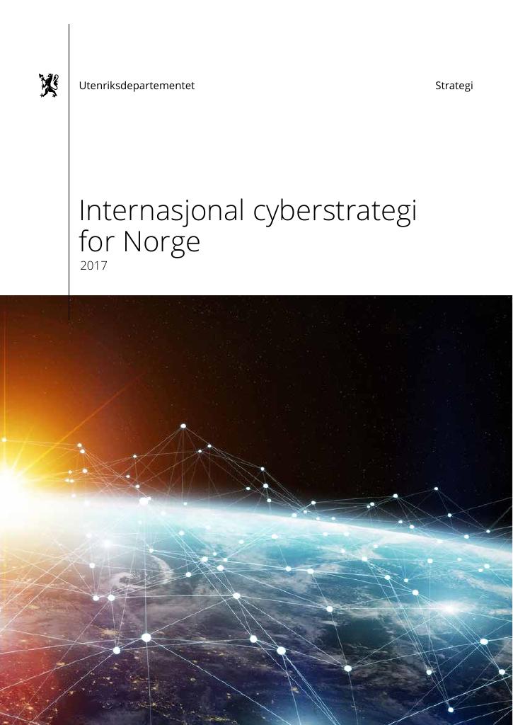 Forsiden av dokumentet Internasjonal cyberstrategi for Norge