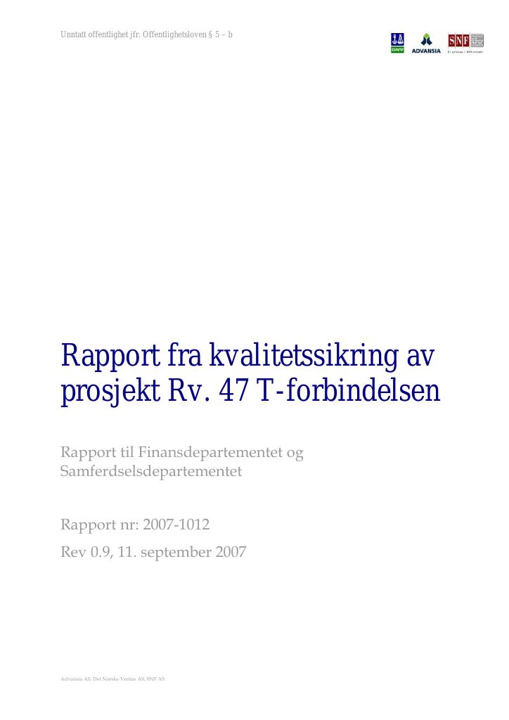 Forsiden av dokumentet Rv47 T-forbindelsen