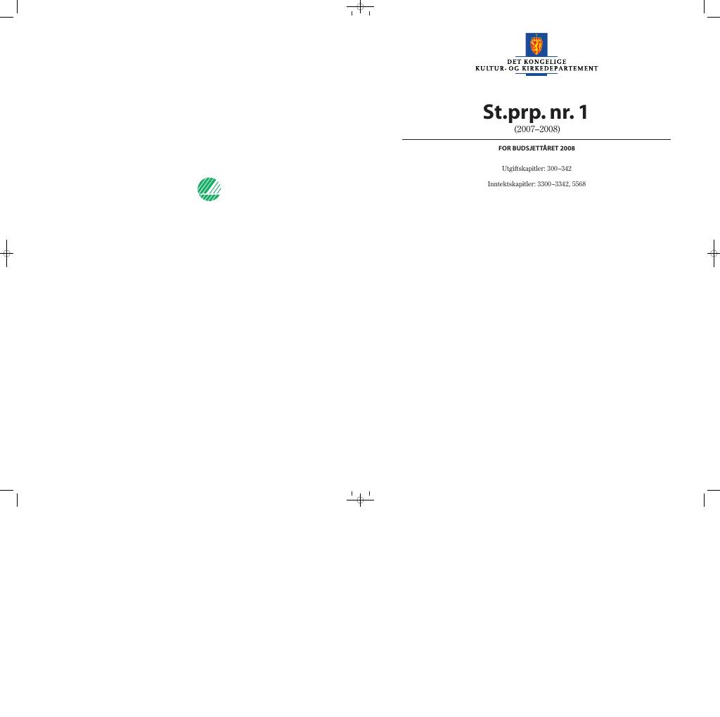 Forsiden av dokumentet St.prp. nr. 1 (2007-2008)