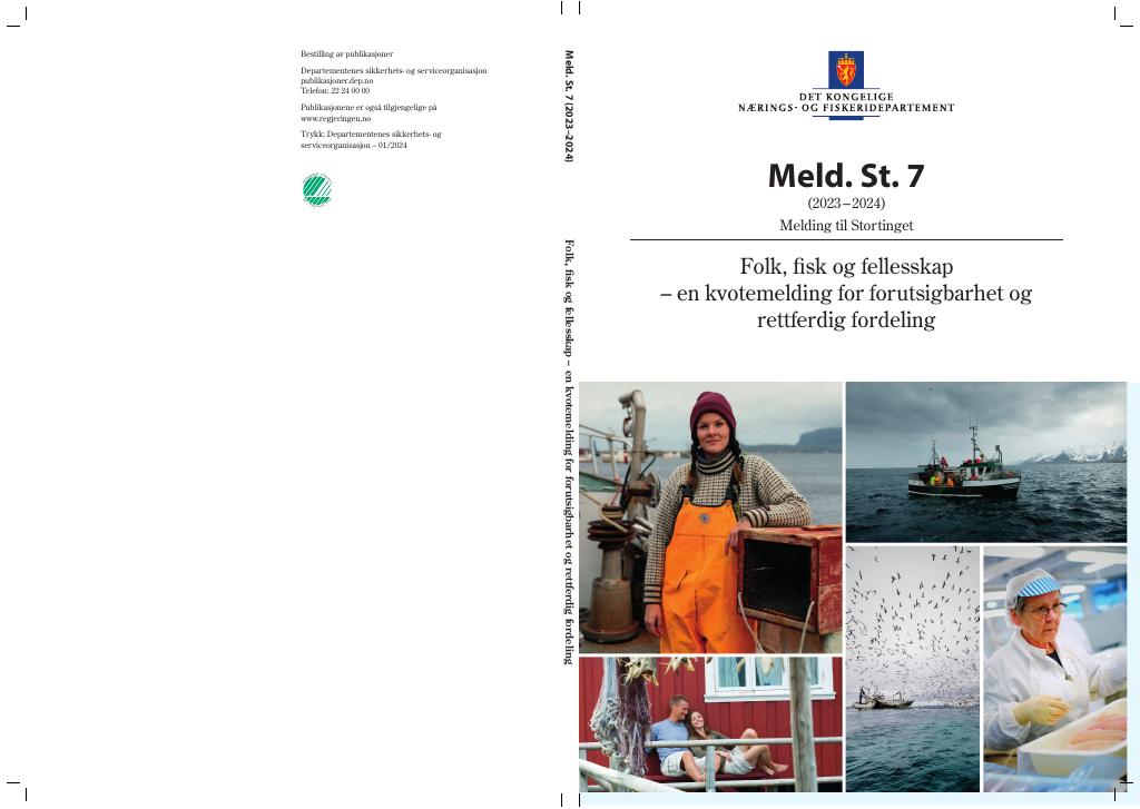 Forsiden av dokumentet Meld. St. 7 (2023–2024)