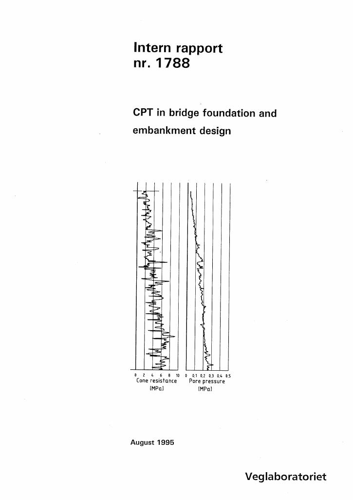 Forsiden av dokumentet CPT in bridge foundation and embankment design