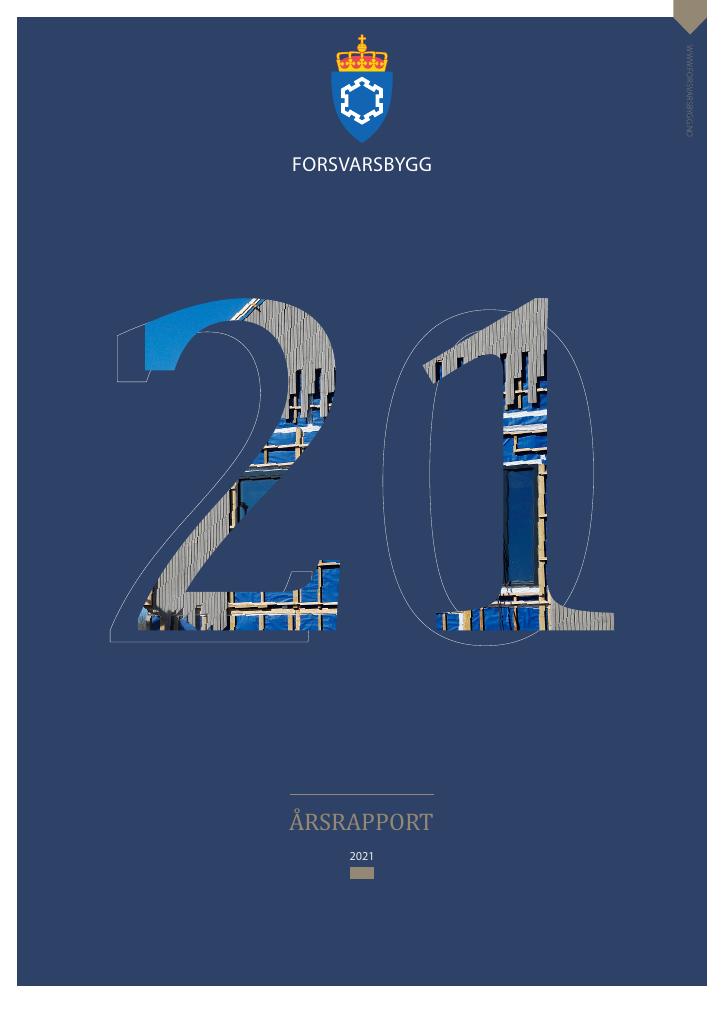 Forsiden av dokumentet Årsrapport Forsvarsbygg 2021