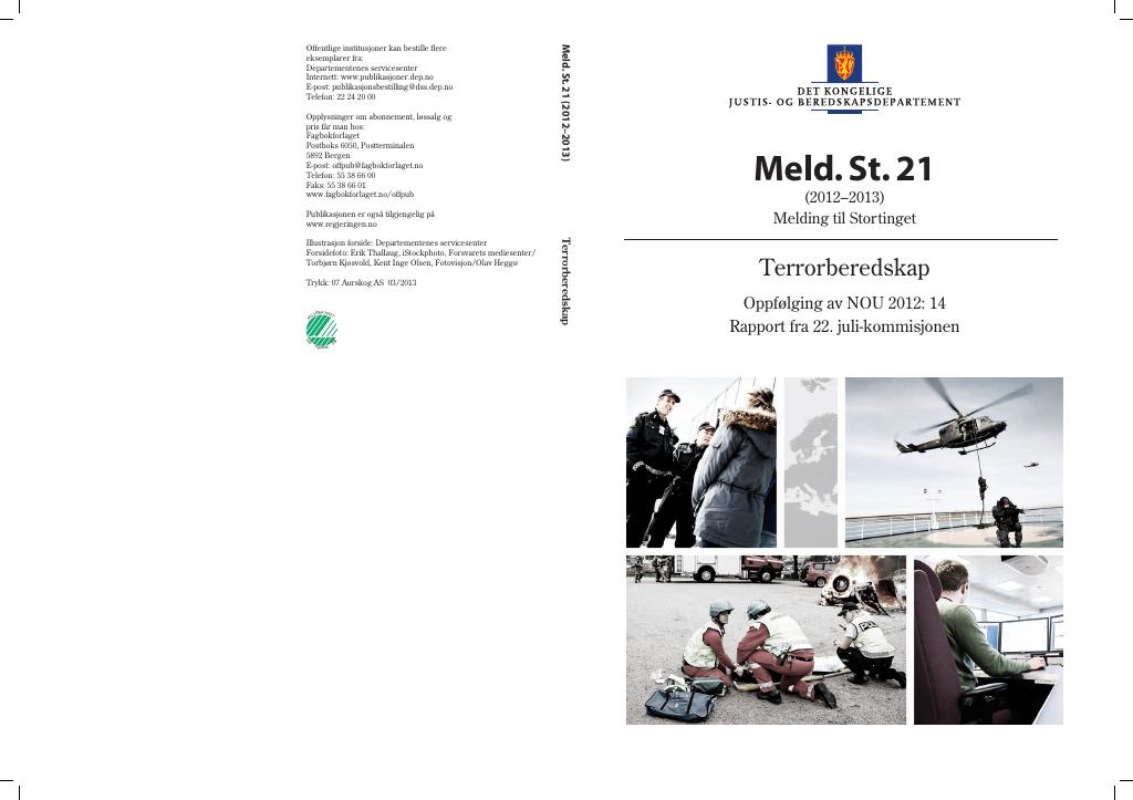 Forsiden av dokumentet Meld. St. 21 (2012–2013)